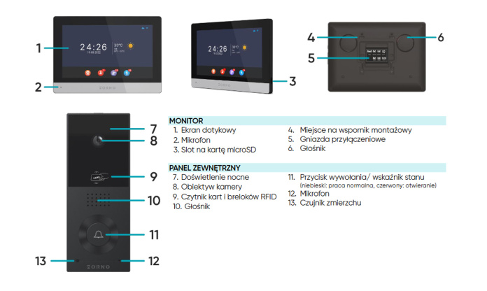 Zestaw wideodomofonowy ORNO OR-VID-MA-1079/B XIRAN